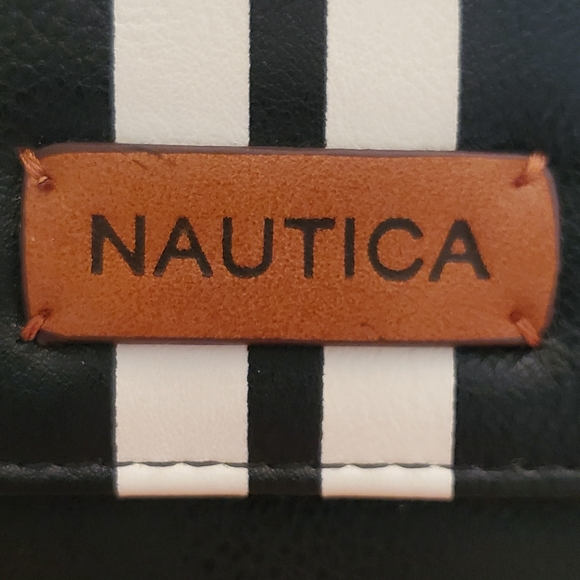 Nautica NWT Women’s RFID Trifold Wallet Black + White + Tan - Picture 7 of 10